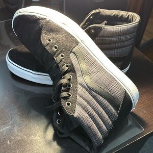 Vans Black and Gray High-Top Sneakers